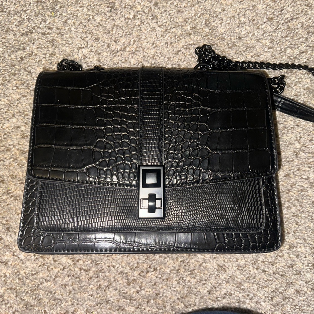 Aldo crocodile black purse